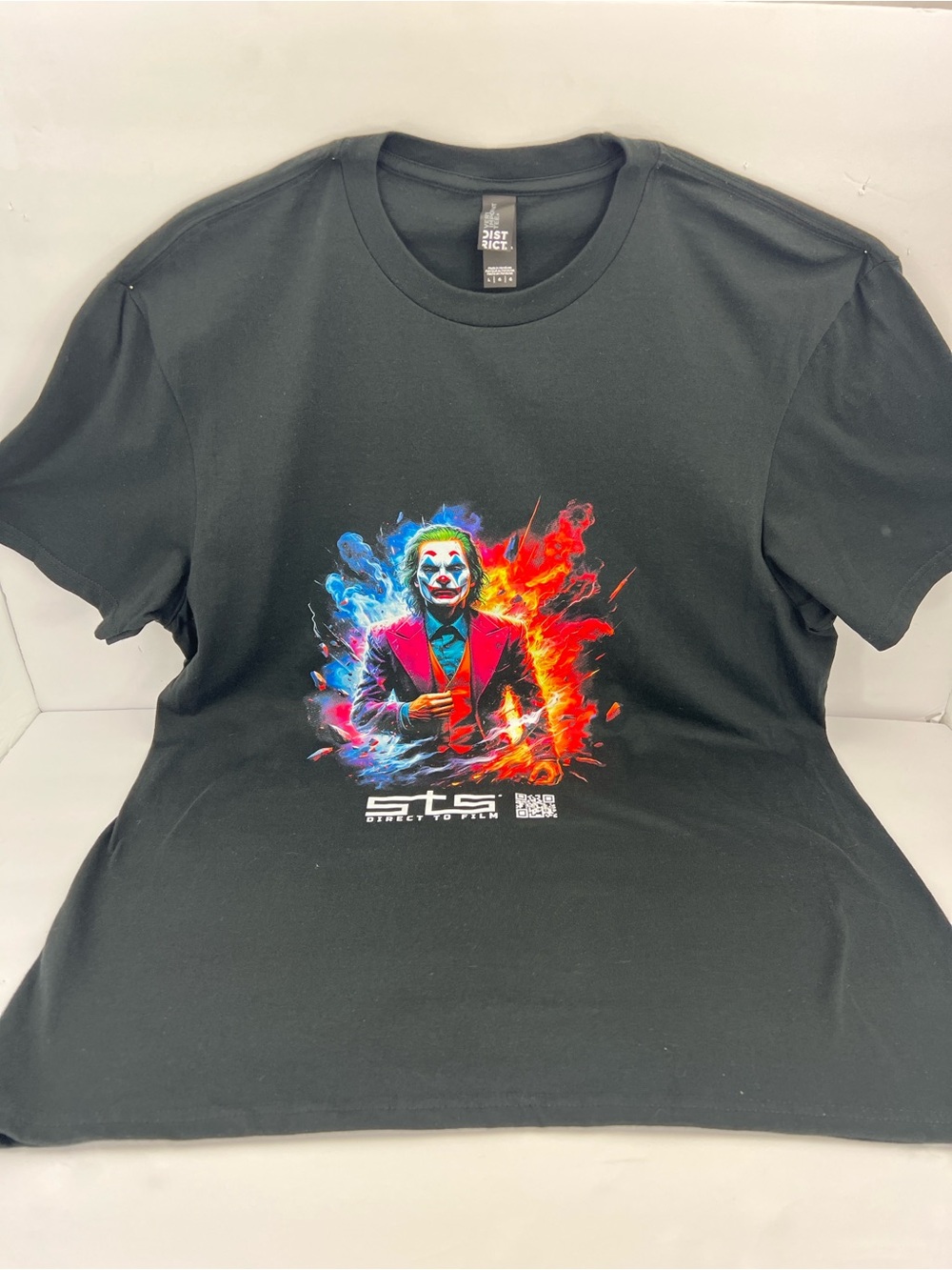 DISTRICT VINTAGE JOKER HAVOC SERIES TEE SHIRT VERSION 2, BLACK, VIVID COLORS